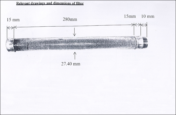 Wire mesh candle type filter element for main engine lubricating oil filter